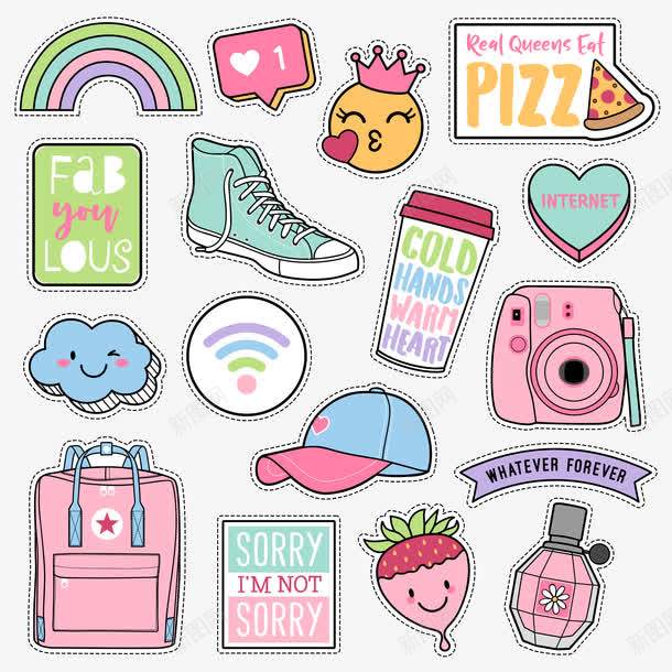 免抠PNG旅行用品卡通图形 平面电商与动漫设计的创意素材库